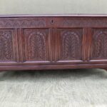English Oak four paneled coffer C1680