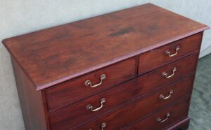 George III C1760 mahogany chest of drawers of large proportions.