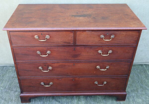George III C1760 mahogany chest of drawers of large proportions.