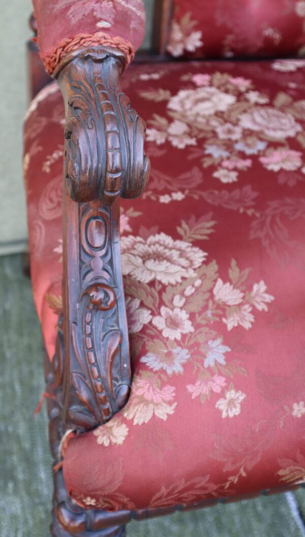 Fine French mid 19thC rosewood armchair of exceptional quality.