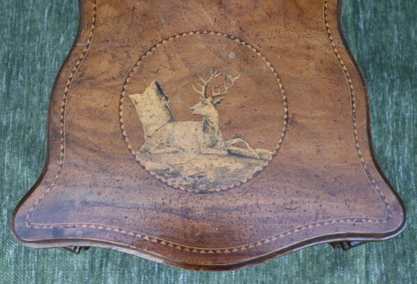 Late 19thC Swiss black forest walnut and marquetry hall chair.